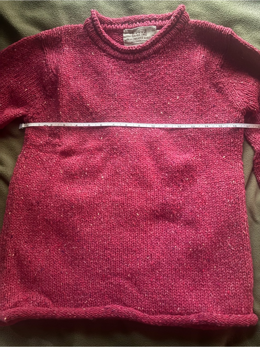 Relaxed Crewneck Sweater in Deep Berry Pink - Picture 9 of 11